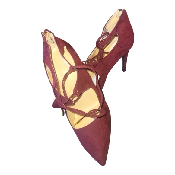 Marc Fisher Suede 4" Lace-Up Zip back Ankle Closure Heels Sz 8.5 - Picture 12 of 13